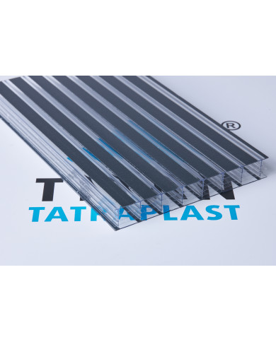 #sfgasdfhsdgn39074 dutinkový polykarbonát 16mm, číry Deco Stripes