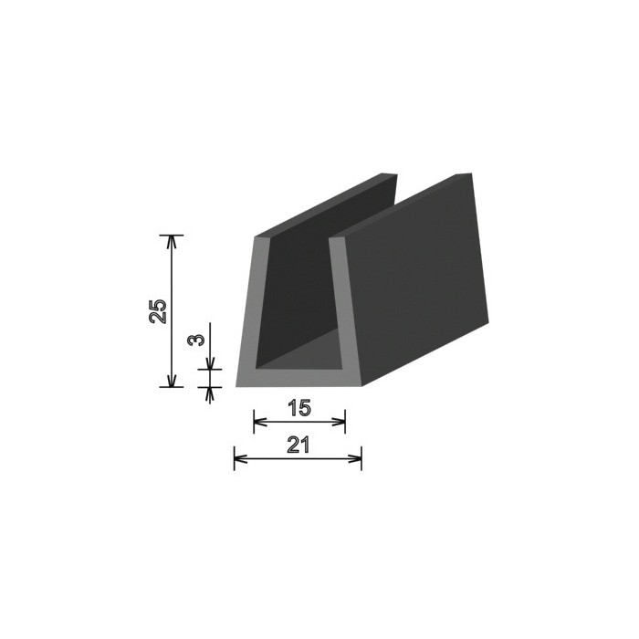 #sfgasdfhsdgn59635 Gumový EPDM U - 15mm
